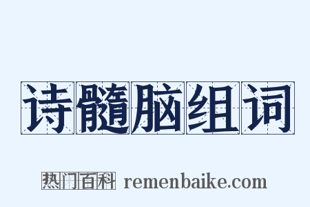 诗髓脑组词是什么意思的图片
